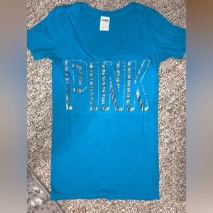 Light blue Victoria Sectet PINK T-shirt size extra small.